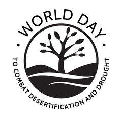 World Day to Combat Desertification and Drought.  Logo. Vector illustration.