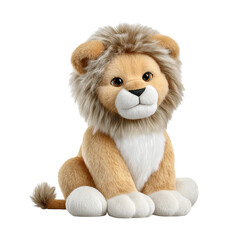 Adorable Stuffed Lion Doll on a Sleek Black Background Showcasing the Soft Fabric Animal Collection for Kids and Collectors