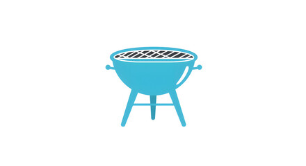 Blue Grill on White Background
