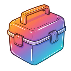 colored plastic lunch box vector isolated on white background 