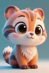 Obraz premium there is a small kitten with big eyes sitting on a table