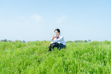 女子高校生のポートレート