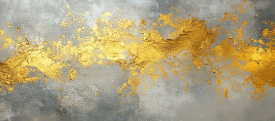 Abstract Gray and Gold Textured Art Piece
