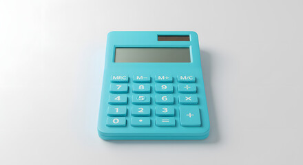 Blue calculator on white background