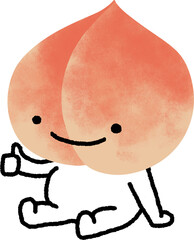 여름철 신선한 복숭아 일러스트 – 수채화 스타일의 과일 그림, 자연 친화적이고 건강한 이미지, 식품 디자인 및 배경 활용에 적합한 아트워크