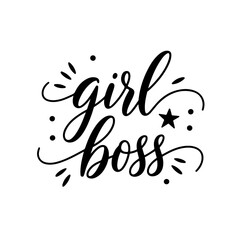 Fototapeta premium Girl Boss. Vector Design Isolated on White Background