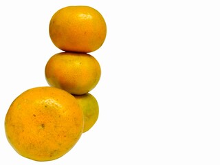 Stacking Citrus Oranges on White Background Still Life