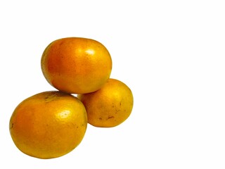 Stacked Citrus Fruit Still Life on Isolated White Background