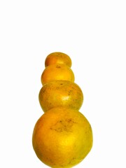 Arrangement of Fresh Oranges on White Background