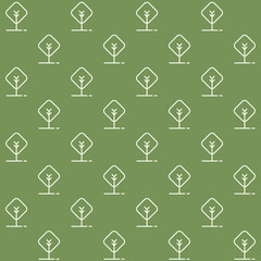 Minimalist Trees Vector Seamless Pattern