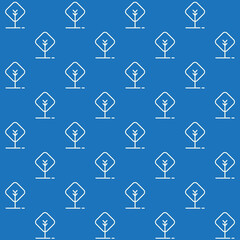 Minimalist Trees Vector Seamless Pattern