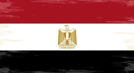 A clean and straightforward depiction of the Egyptian flag, showcasing its traditional colors and emblem.