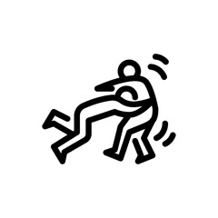 grapple outline icon. figure fighting line art illustration.