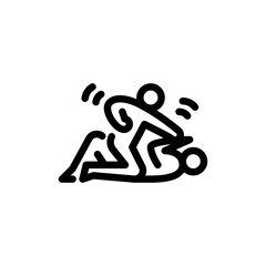 street fight outline icon. figure fighting line art illustration.