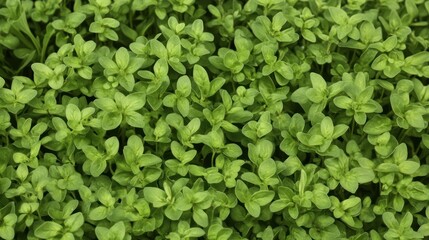 Fresh Greenery Carpet: A Dense Mat of Seedlings Bursting with Vibrant Life