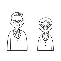 Fototapeta premium メガネを掛けたシニアのビジネスパーソン 男女