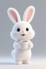 Obraz premium araffe with a cup of coffee in his hand