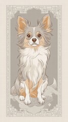 Warm plush dog illustration