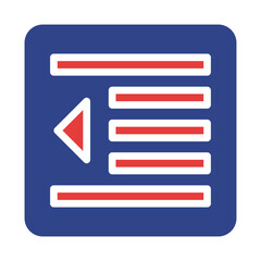 Obraz premium Formatted text icon with red arrow indicating shift to the left