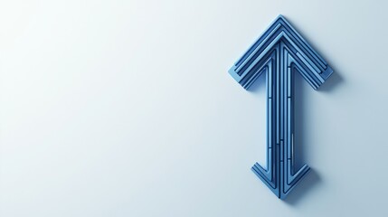 Blue Stacked Arrow Up Down on White, Direction ,Growth