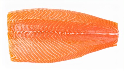 Raw Wild Salmon Fillet with Clipping Path