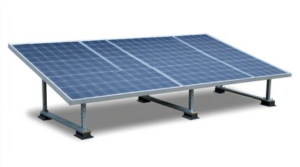 Solar Panel Array Installed on Metal Support Structure for Renewable Energy Generation