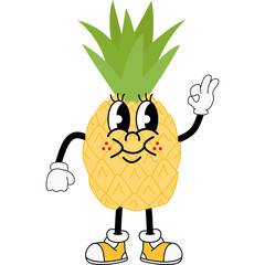summer pineapple cute illustration