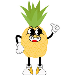 summer pineapple cute illustration