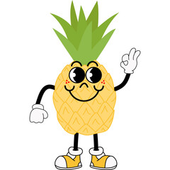 summer pineapple cute illustration