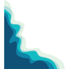 Blue ocean wave corner