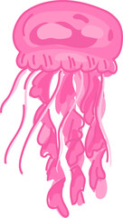 Rose jellyfish cartoon jellyfish vector illustration