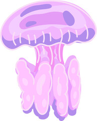 Lavender jellyfish cartoon jellyfish vector illustration
