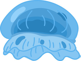 Deep blue jellyfish cartoon jellyfish vector illustration