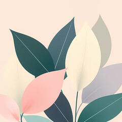Abstract Leaves in Pastel Colors