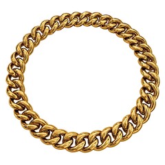 Obraz premium Elevate Style with a Glossy Brass Collar Necklace Featuring Bold Curb Link Texture, Elegant Clasp