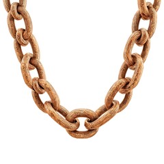 Obraz premium Brushed Pumpkin Bronze Chain Link Necklace Combining Industrial Edge Warm Metallic Elegance for Contemporary Fashion