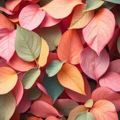 Abstract Leaves in Pastel Colors