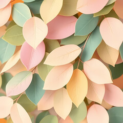 Abstract Leaves in Pastel Colors