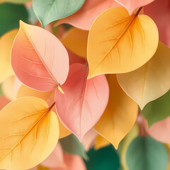 Abstract Leaves in Pastel Colors
