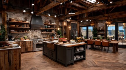 Rustic Farmhouse Cooking Studio Offering Hands On Culinary Classes and Authentic Homestyle Recipe Creations Experience