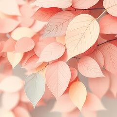 Abstract Leaves in Pastel Colors