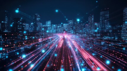 Digital Cityscape: Conceptual Visualization of Futuristic Urban Connectivity