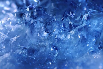 Obraz premium Close-up view of shimmering blue ice crystals.