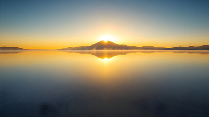 Symmetrical Serenity: The Mirrored Majesty of Dawn's Embrace
