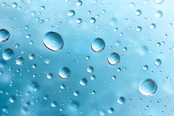 A close-up image of dew droplets on a smooth surface, reflecting light and creating a soothing, serene atmosphere, emphasizing nature's beauty.