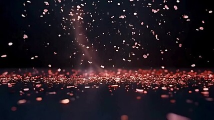 New arrival announcement with confetti and golden text for product launch or special event sale