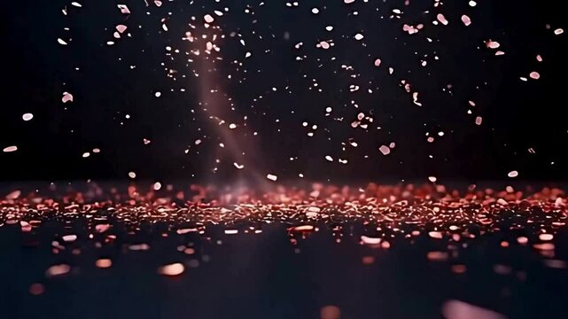 New arrival announcement with confetti and golden text for product launch or special event sale