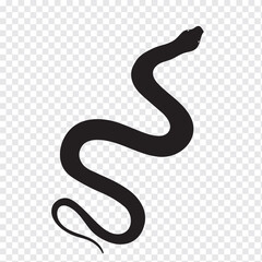 Fototapeta premium Black and white snake icon. Isolated symbol or icon snake on white background. Abstract sign snake. Vector illustration.