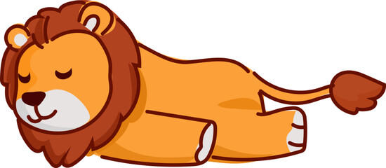 Lion laying down cute cartoon lion vector illustration