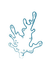 Fototapeta premium Seaweed plant silhouette doodle. Aquatic flora shape in the ocean. Underwater marine life, flat texture, potential for stickers and decorative uses.